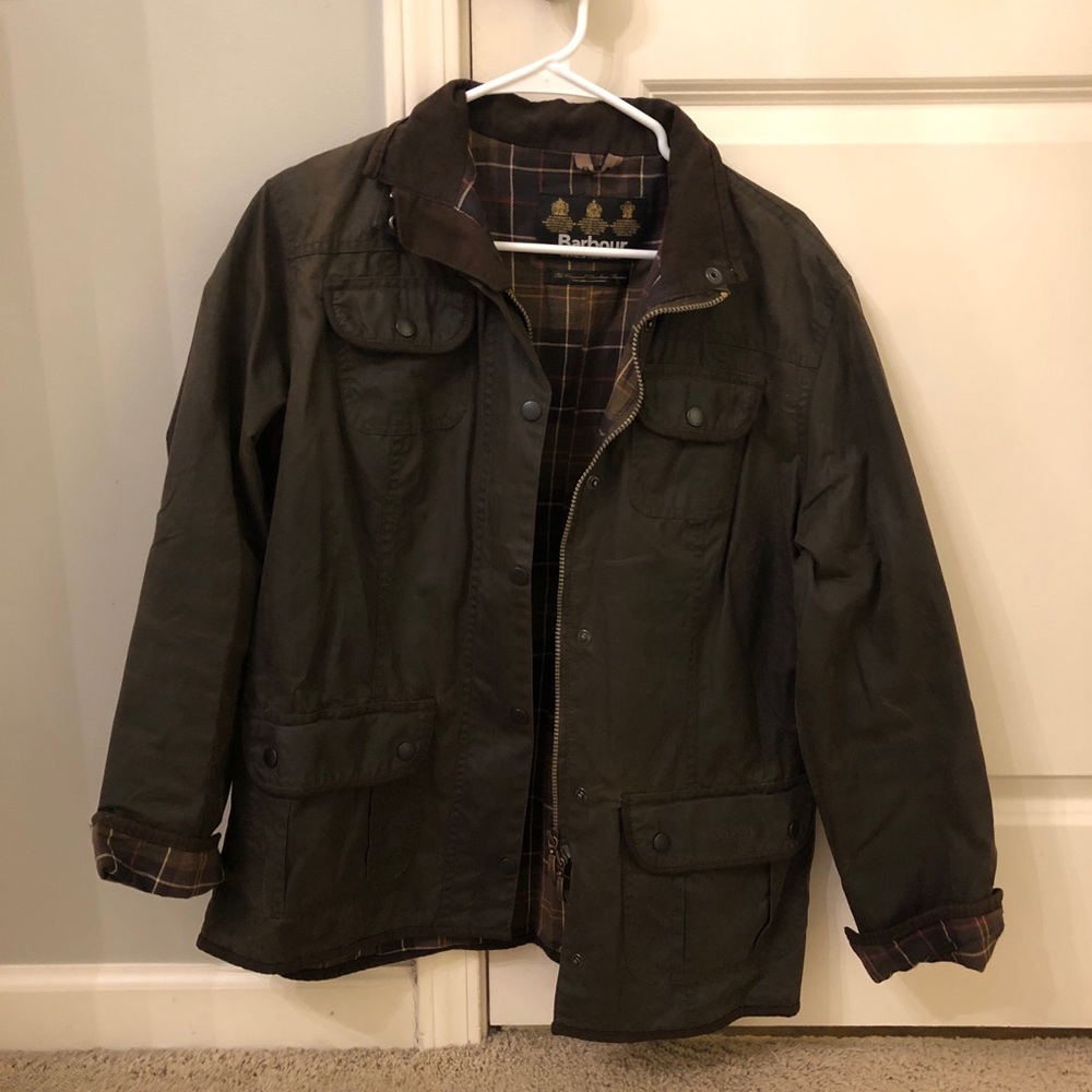 Brown waxed Barbour jacket
